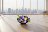 Purple Bowl Arrangement (Floral Wax Centerpiece)