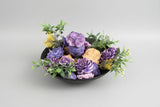 Purple Bowl Arrangement (Floral Wax Centerpiece)