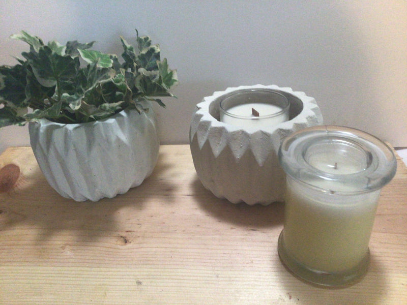 Concrete candle holders /planters. Handmade