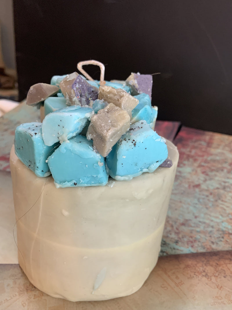 Memory Candle–––Huge Hurricane Candle with Wax Melts Blueberry Pumpkin