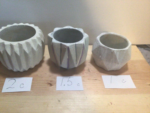 Concrete candle holders /planters. Handmade