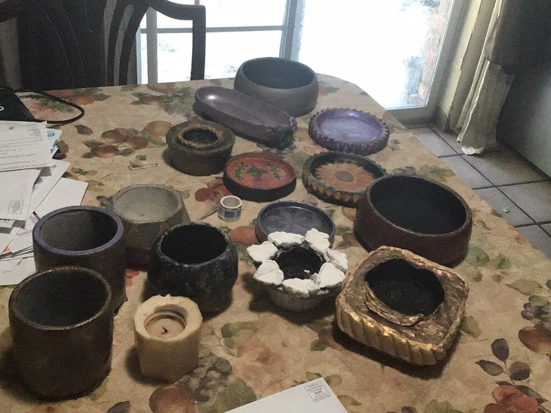 Large Glazed Cement Bowls