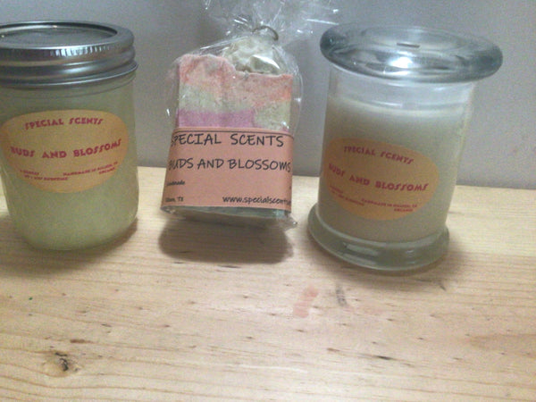 Summer Candles-Sea Foam, Buds and Blossoms, Wisteria Lilac, Energizing Motivation
