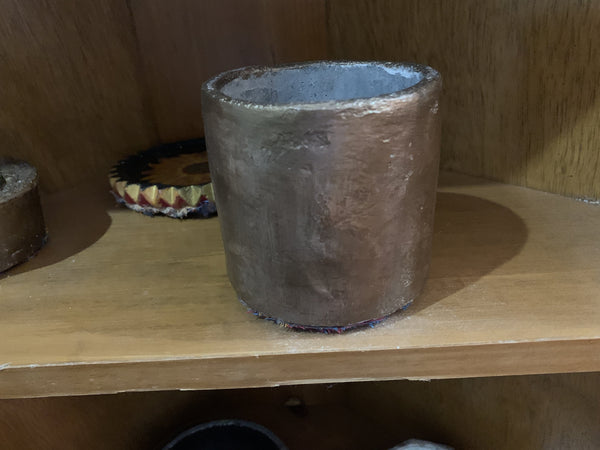 Cement Smooth Sided Cubby Vessel