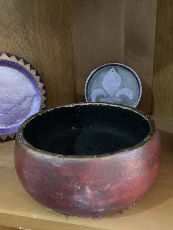 Large Glazed Cement Bowls