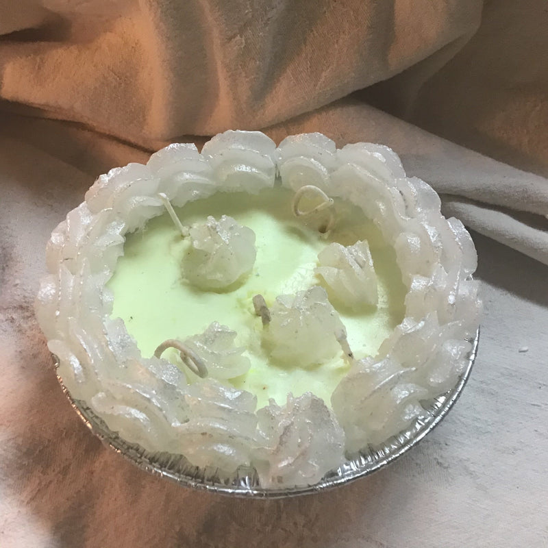 5 inch Lemon Icebox Pie with Merangue Candle, Odor neutralizer